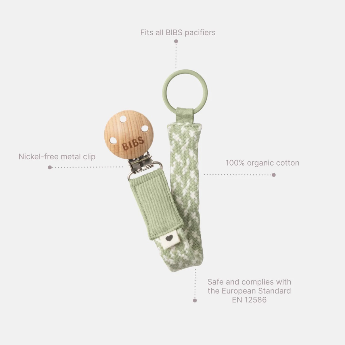 Pacifier Clip | Baby Blue + Ivory