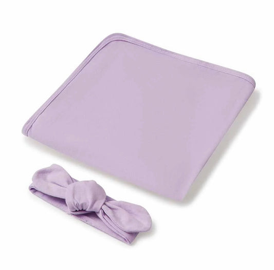 Jersey Wrap + Topknot Gift Set | Lilac