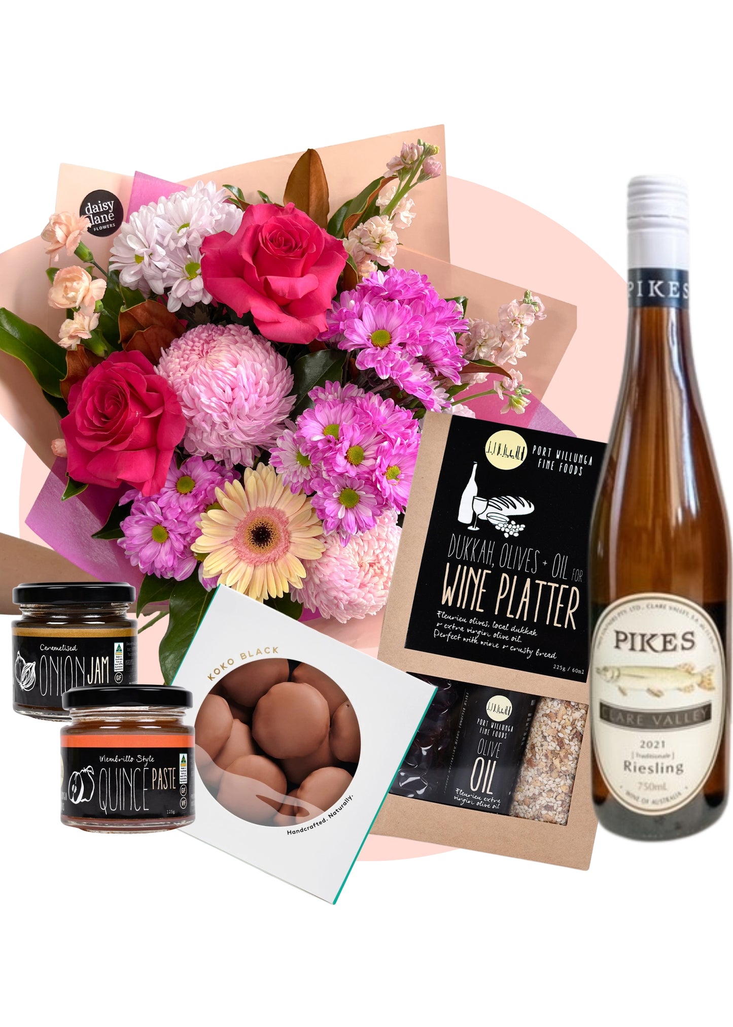 Mother's Day Bouquet with Wine Hamper
