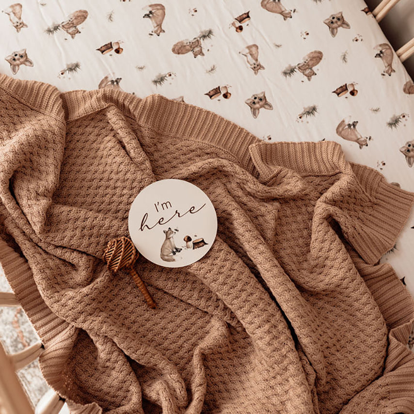 Knitted Baby Blanket | Hazelnut