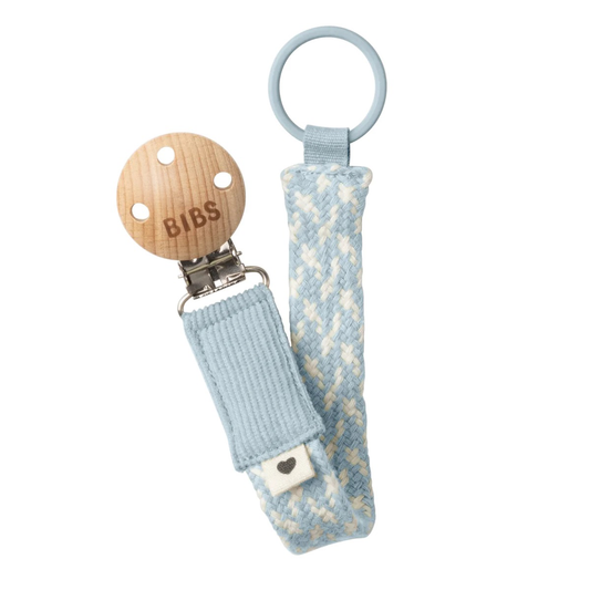 Pacifier Clip | Baby Blue + Ivory