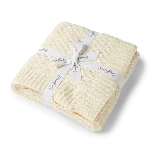 Knitted Baby Blanket | Cream