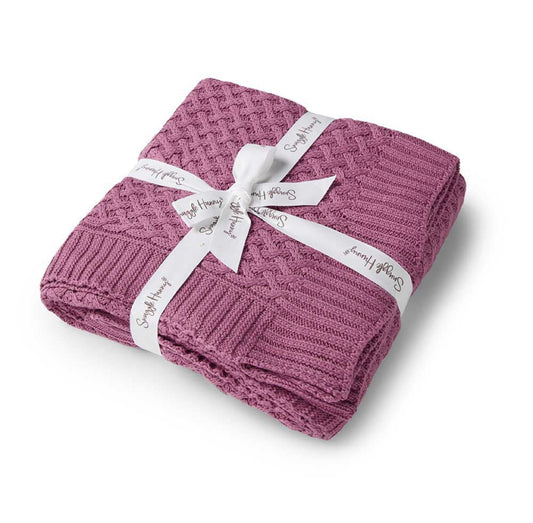 Knitted Baby Blanket | Mauve